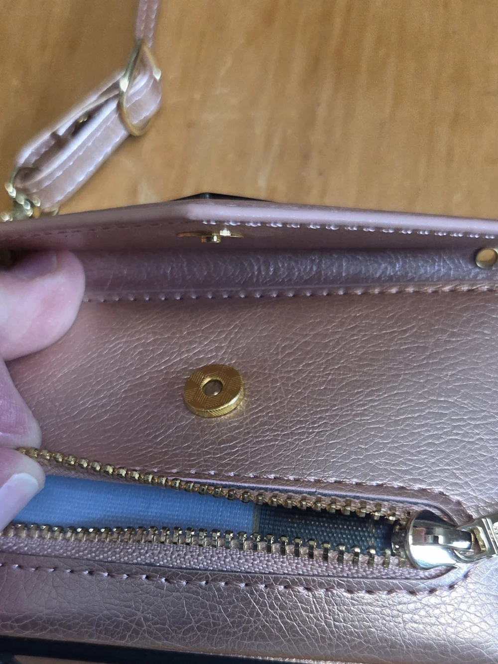 Rose Gold Crossbody Wallet Phone Case For Samsung Galaxy S21+